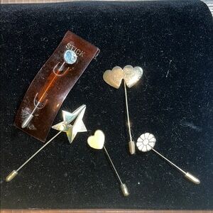 Gold and Silver Stick Pins Set